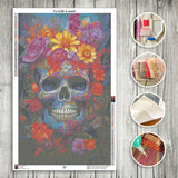 Diamond Painting Canvas - Calavera flores 60x95cm