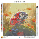 Toile Diamond Painting - La petite coccinelle 45x45cm