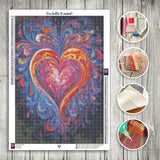 Toile Diamond Painting - Coeur en fusion 50x70cm