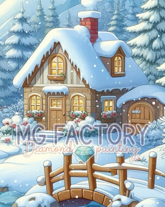 Toile Diamond Painting - Au coeur de l'hiver 55x70cm - MG Factory