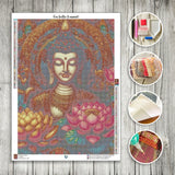 Toile Diamond Painting - Bouddha en fleurs 55x75cm - MG Factory