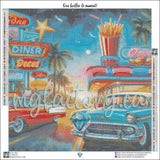 Toile Diamond Painting - Diner rétro 60x60cm - MG Factory