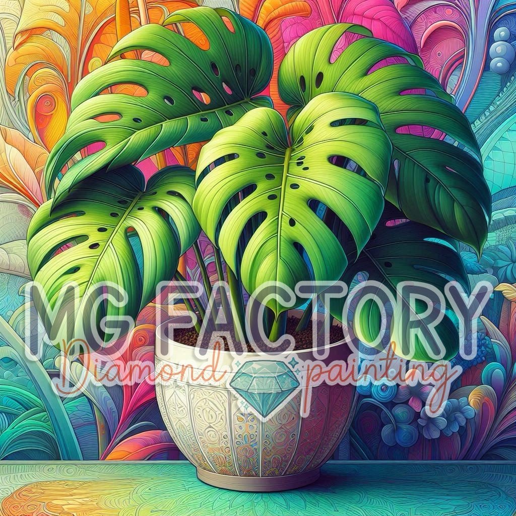 Toile Diamond Painting - Jungle intérieure 70x70cm - MG Factory