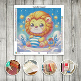 Toile Diamond Painting - L'ami lion 50x50cm - MG Factory