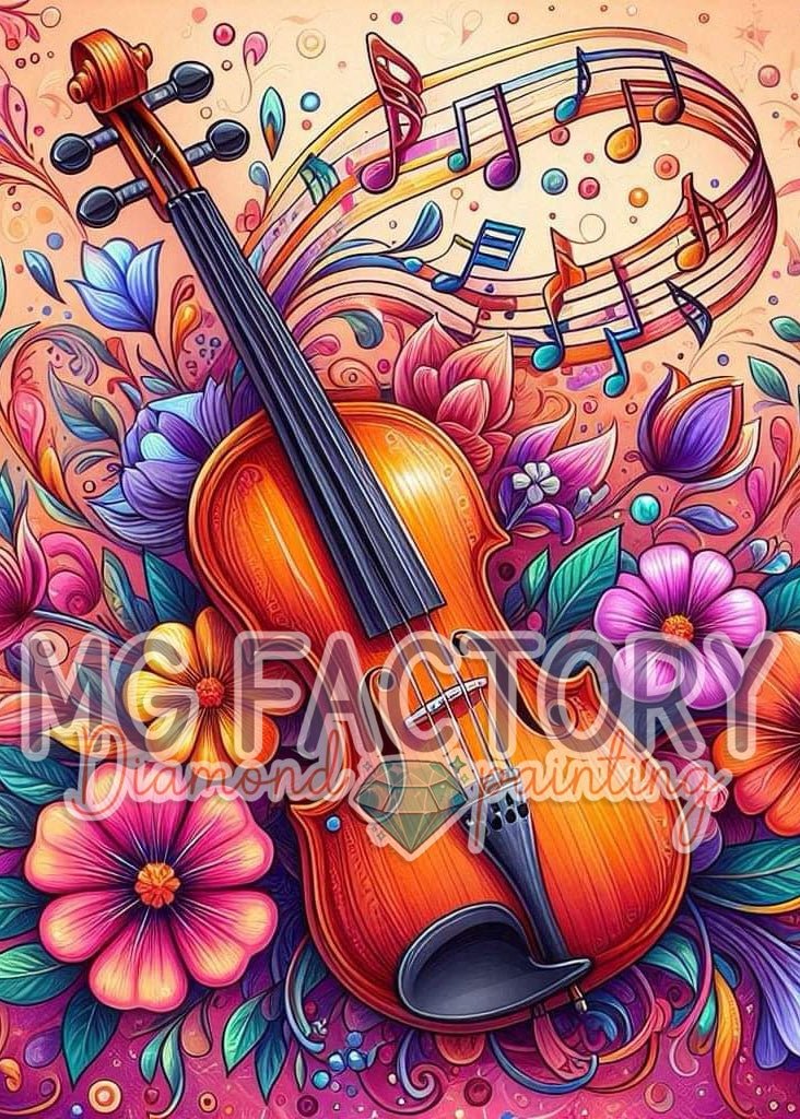 Toile Diamond Painting - Le chant du violon 60x85cm - MG Factory