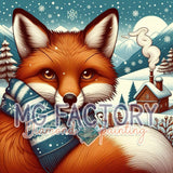 Toile Diamond Painting - Renard sous les flocons 50x50cm - MG Factory