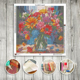 Toile Diamond Painting - Bouquet éclatant 70x70cm - MG Factory