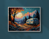 Toile Diamond Painting - Camping sous la lune 70x50cm - MG Factory