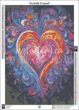 Toile Diamond Painting - Coeur en fusion 50x70cm - MG Factory