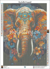 Toile Diamond Painting - Éléphant tribal 50x70cm - MG Factory