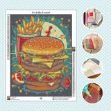 Toile Diamond Painting - Le pop burger 50x65cm - MG Factory