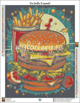 Toile Diamond Painting - Le pop burger 50x65cm - MG Factory