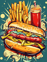 Toile Diamond Painting - Le pop hot-dog 50x65cm - MG Factory