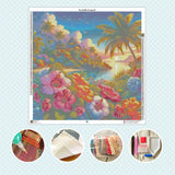 Toile Diamond Painting - Paradis tropical 90x90cm - MG Factory